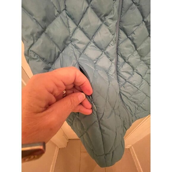 J. Jill Womens Down Quilted Vest‎ Size L Light Blue Nylon Shell & Lining - Picture 7 of 10